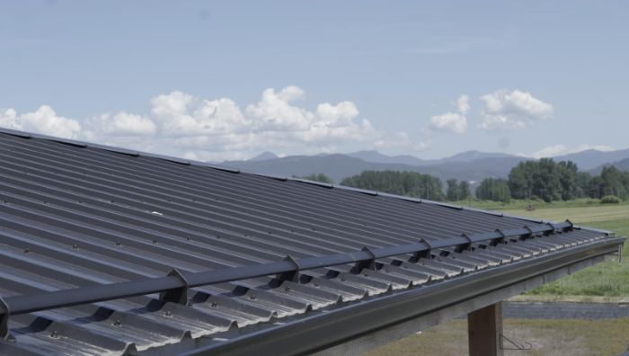 Exposed Fastener Stand installed on a metal roof